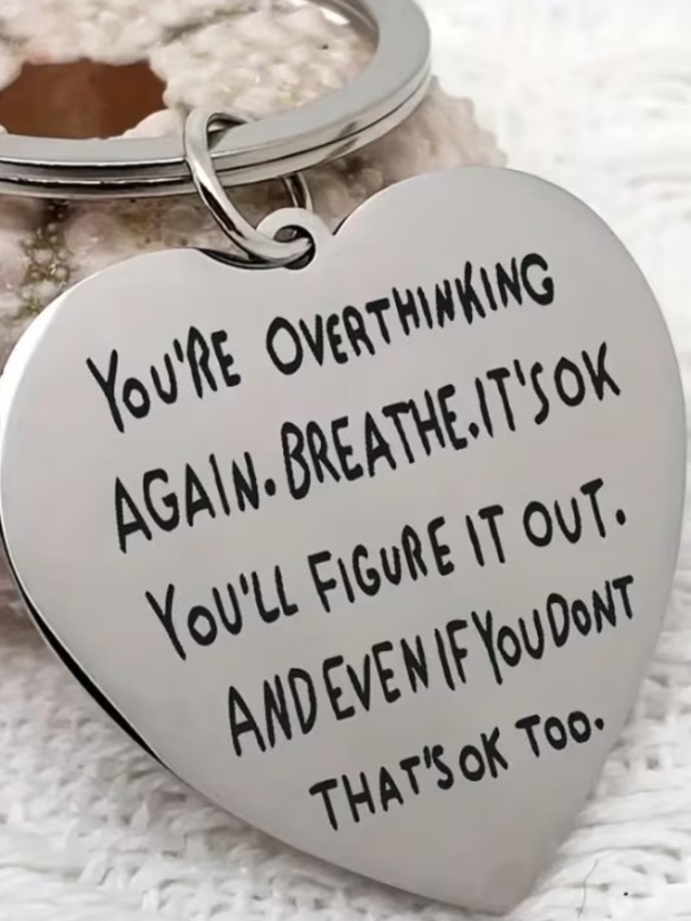 Heart-Shaped Inspirational Keychain - Picture 1 of 4